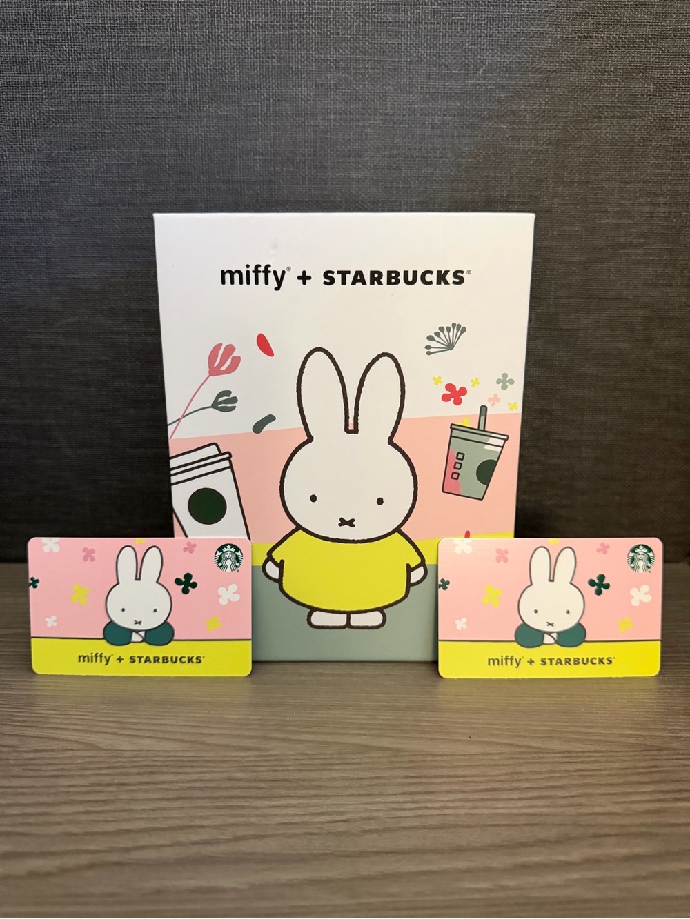 NEW IN BOX MIFFY+STARBUCKS CERAMIC MUG AND 2 NEW RELOADABLE STARBUCKS CARDS